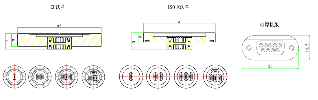 Sub-D09型真空馈通 Sub-D09型真空馈通