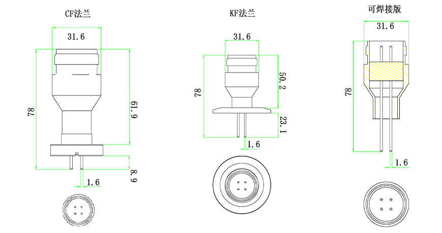 MS4型真空馈通 MS4型真空馈通