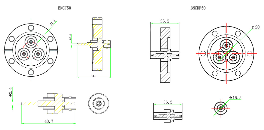 BNC50/BNCD50同轴馈通 BNC50/BNCD50同轴馈通